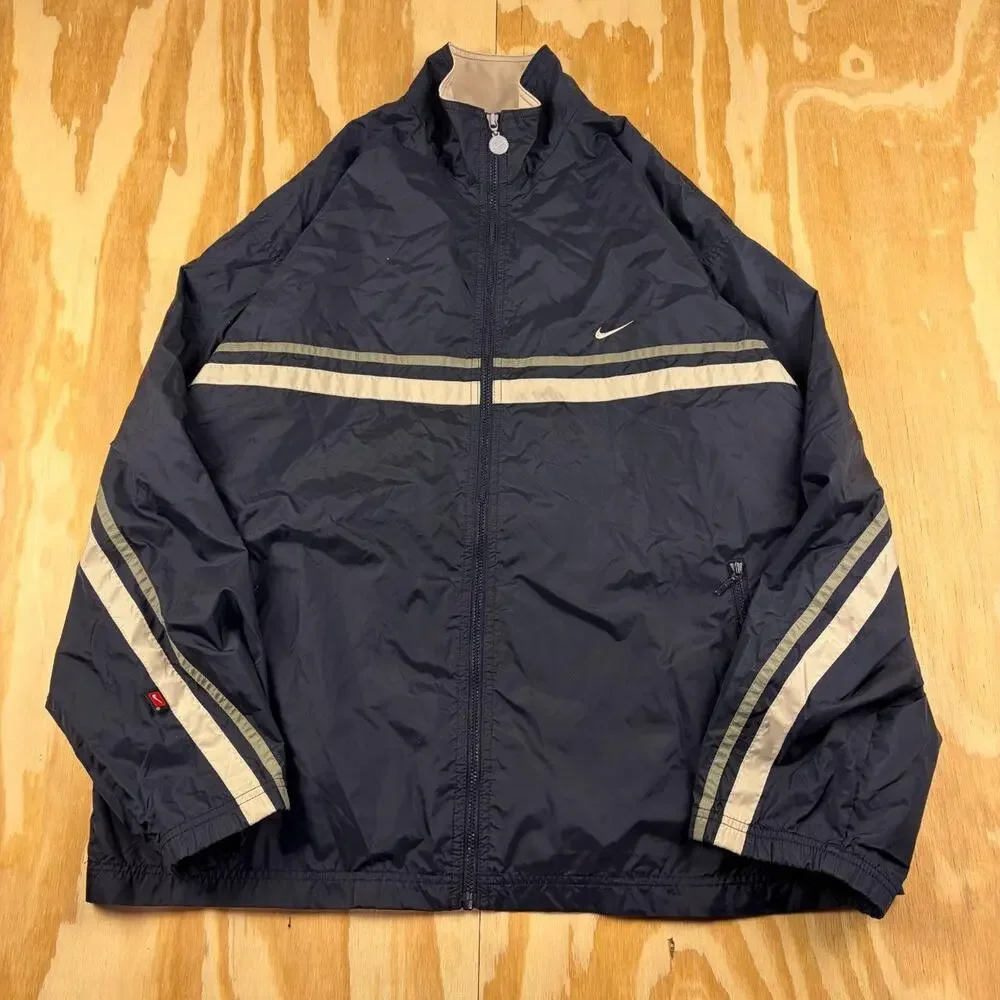 Vintage Y2K Nike Track Jacket – Navy Blue – Men’s L